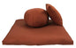 Buckwheat Zafu, Zabuton and Support Meditation Cushion Set (3pc), Clay - color: Clay