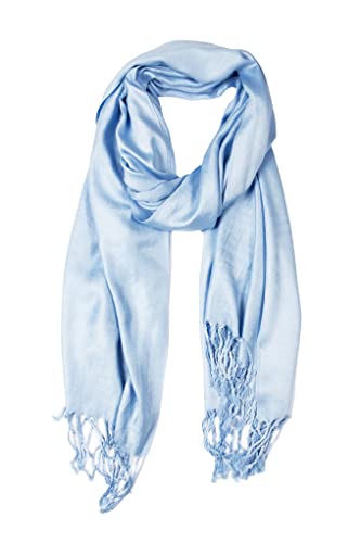 Sakkas 78" X 28" Rayon from Bamboo Soft Solid Pashmina Feel Shawl/Wrap/Stole - color: Baby Blue