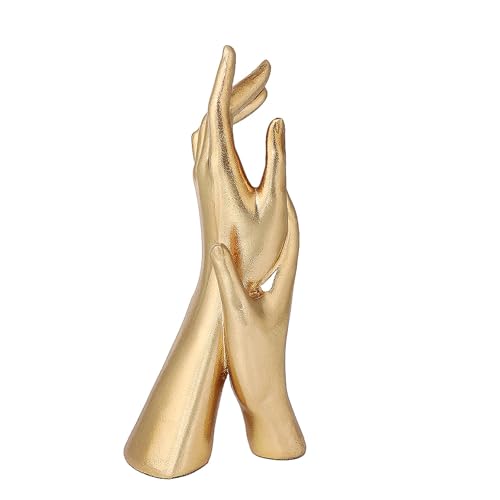 Golden Hands Sculpture Elegant Resin Home Decor Hands Statues Versatile Love Ornament,Perfect for Bedroom, Office Desktop, Cabinets,Wedding (Golden Hands) - color: Golden Hands