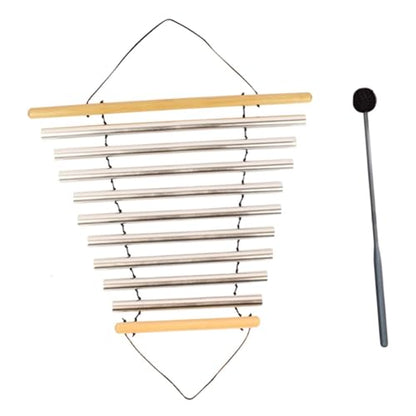 Meditation Chime, Meditation Bowl Sound, Bath Instrument with Mallet, Tubular Chime for Home, Yoga, Relaxing, 9 Tones