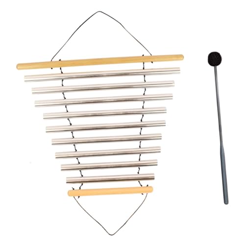 DYNWAVE Meditation Chime, Meditation Bowl Sound, Musical Instruments, Tubular Chime with Mallet for Home Office, 9 Tones - color: 9 Tones