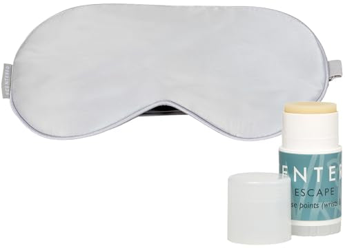 Scentered Yoga & Meditation Gift Set with Silk Eye Mask & Escape Aromatherapy Balm – Natural Silk Eye Mask to Block Out Light & Calming Essential Oils Balm – Mindful Escape Kit for Meditating & Yoga - size: Silk Eye Mask & Escape Balm