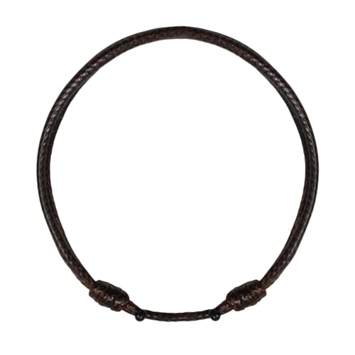 Luck Strings Adjustable Wax Nylon Cord Bracelet for Men Women Adult - Vegan Leather String | Unisex Waterproof Nautical & Surfer Style Friendship Gift, Minimalist - color: Brown