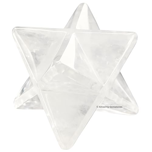 Amazing Gemstone Clear Quartz Merkaba Crystal - 0.75 Inches Metaphysical Merkaba Star for Meditation - Energetic Tetrahedron Crystal and Healing Stones for Spiritual Growth and Healing (15-20mm) - color: Clear Quartz, size: 15-20 mm