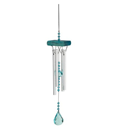 Regal Art & Gift Garden Crystal Chimes - Outdoor Decorative Metal Hanging Chime - Relaxing Sound for Yard, Patio, Porch or Garden - Blue