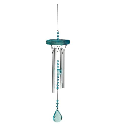 Regal Art & Gift Garden Crystal Chimes - Outdoor Decorative Metal Hanging Chime - Relaxing Sound for Yard, Patio, Porch or Garden - Blue