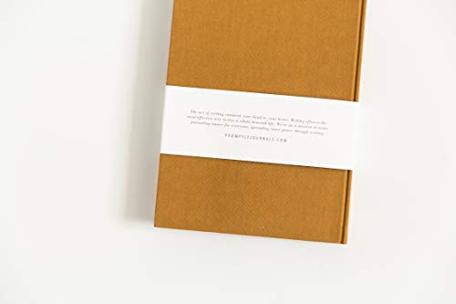 Blank Journal: THINK/BELIEVE/FEEL (Amber Orange, Linen) | Layflat Notebook | Ruled Journal | Journal Notebook | Gifts for Women and Men