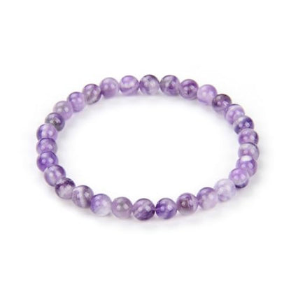 Adabele 1pc Natural Stretch Gemstone Bracelet 6mm (0.24 Inch) Bead 7" 7.5" 8 inch Healing Crystal Quartz Energy Chakra Jewelry Women Birthday Gift - color: Amethyst, size: 7 inch