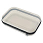 Clear Hard Shell Travel Case with Zipper, Portable Plastic Organizing Pouch, Black Trim, Transparent Storage Container (Grey) - color: Grey