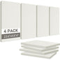 BUBOS 4 PCS Fabric Acoustic Panels, 23.6''x11.8''x1'' Self-Adhesive Soundproofing Panels for Home Studio, Office & Living Room, Sleek Design to Eliminate Echo, Fabric-Clad Off-White - color: Beige, size: 23.6''x11.8''