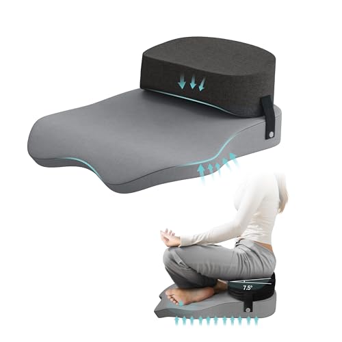 Meditation Cushion for Sitting on Floor, Office Chair Cushion for Cross Leg Sitting, Foam Bolster for Back Support, Large Floor Cushion Seating for Adults 22.8 x 21.6 Inch