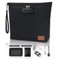 Black Travel Storage Carrier Bag with 7 PCS Small Accessories, Water-Resistant Organizers Pouch with Combination Lock, Premium Organizers Case, Great Gift for Women.