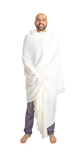 Meditation Shawl or Meditation Blanket, Shawl/Wrap, Oversize Scarf/Stole. Large. Unisex. - color: White