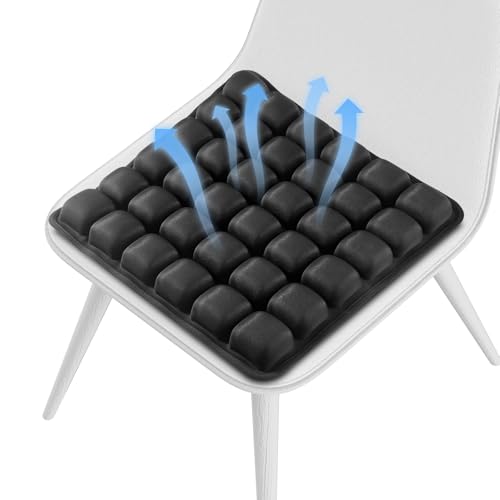 Travel Cushion Inflatable Seat Cushion 3D Air Seat Cushions Adjustable Inflatable Portable Airplane Pad for Wheelchair, Car, Office, Home Living (Black)