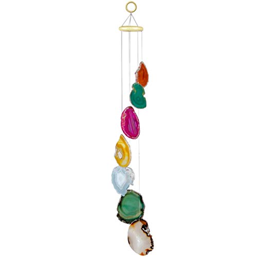 rockcloud Agate Slices Geode Wind Chime Home Garden Decoration Figurine Large Size - color: Multicolor