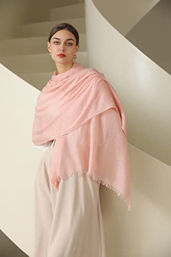 Jeelow Solid Color Scarf Wrap Shawl for Women Men – Soft Lightweight Head Scarf, All Season, Travel Beach Office Daily Wear - color: Peach