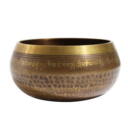 Singing Bowl Sound Bowl Yoga Meditation Meditation Bowl Sanskrit Bowl Copper Chime Bowl Ornament for Meditation Relaxation，13.4cm - size: 13.4cm
