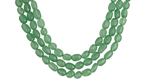 Ratnavali Jewels Quartz Multi Layer Strand Mala Beads Party Wear Necklace Jewelry Women RV3415 - color: Green