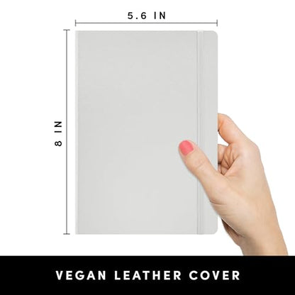 PAPERAGE Lined Journal Notebook, Hardcover Journal for Women & Men, 160 Pages, (5.6 in x 8 in), College Ruled Journaling Notebook for Work, School Supplies & Note Taking, (Light Grey) - color: Light Grey, style: A. Lined