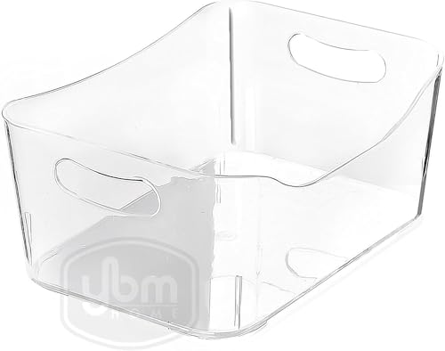 YBM HOME Storage Bins - Open Plastic Organizers and Storage Basket for Kitchen Pantry Organization, Under Sink Bathroom Storage, Toy Baskets, Food Storage Box Containers (Medium - Clear) - color: Clear, size: Pack of 1