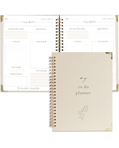 Beautiful To Do List Notebook 2026 (8.5 x 6.4") - Aesthetic Daily Planner to Easily Organize Your Tasks And Boost Productivity - Stylish Undated ADHD Planner Gift and The Perfect School or Office Supplies For Women - color: Beige