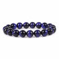 Justinstones Gem Semi Precious Gemstone 10mm Round Beads Stretch Bracelet 7 Inch Unisex - color: AA Dyed Blue Tiger Eye