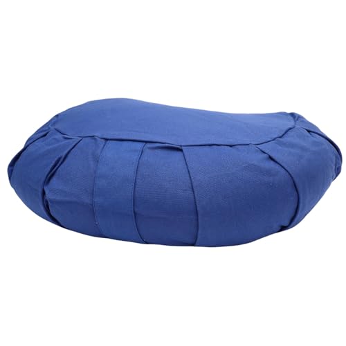 Yinhing Half Moon Meditation Cushion Filled with Buckwheat Hulls Premium Soft Cotton Cover Ergonomically Designed Meditation Pillow Comfortable Support for Mindfulness Practice - color: Dark Blue