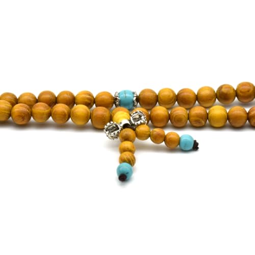 Zen Dear Natural Golden Sandalwood Mexican Bocote Mala Prayer Bead Bracelet Link Wrist Necklace Mala Beads - style: 8mm 108 beads special