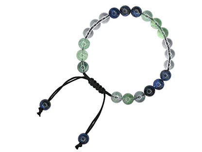 Amazing Gemstone Bracelet for Studying and Concentrating Manifestation - Sodalite Fluorite Clear Quartz Set for Men Women Healing Calming Anxiety Stress Relief Gifts Pulseras Para Hombres Mujer - color: Study Aids