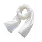 Nydotd Women Summer Cotton Linen Scarf Crinkle Long Beach Shawl Wrap hijab with Fringe - color: Cream White