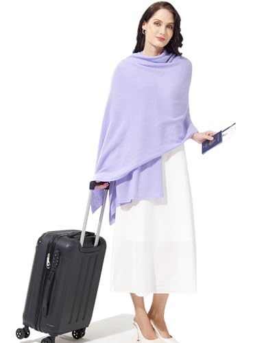 Soft Cashmere Blend Wrap Chic Scarf Stole for Women Wayfarer Travel Extra Large 87"x28" - color: Purpel