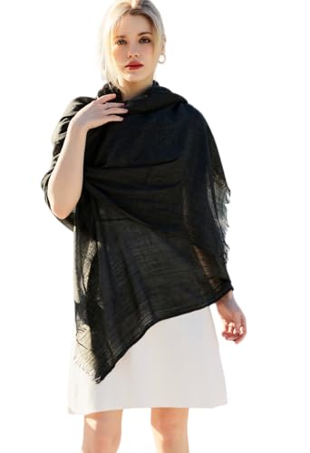 Pashmina Shawl Party Wraps Evening Dress Bridesmaid Long Cotton Scarves for Wedding - color: Black Grey 19