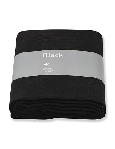 MISZBHA Yoga Rugs & Blanket Indian Cotton Perfect for Restorative Yoga & Meditation Pack of 1 - color: RIB BLACK