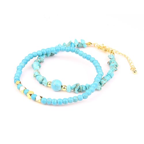 2Pcs Crystal Bracelet for Women Handmade Adjustable Beaded Bracelet Natural Gemstone Healing Crystals Bracelet Set Jewelry Gift