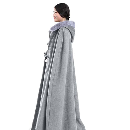 Winter Meditation Cape, Meditation Clothes Zen Cape Suitable for Both Men and Women Double-Layer Plush Thickened Fur - color: Light Gray, size: Small