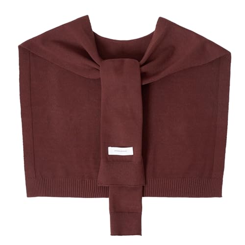 WaJuemy Sweater Shawl Wraps for Women Sweater Knitted Knotted Shawls Travel Casual Scarf Cape Shoulder Tops Fashion Wrap - color: Coffee 32