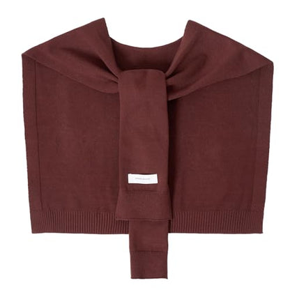 WaJuemy Sweater Shawl Wraps for Women Sweater Knitted Knotted Shawls Travel Casual Scarf Cape Shoulder Tops Fashion Wrap - color: Coffee 32