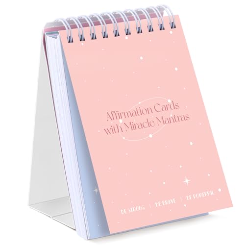 XKDOUS Affirmation Cards for Women, 3.5" x 5.7" 60 Daily Positive Affirmation Cards, Motivational Cards with Miracle Mantras, Birthday Inspirational Friendship Gifts, Desk Decor Gifts