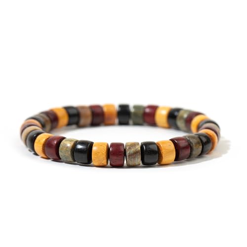 Friendship Bracelets Wooden Beaded Bracelet Bangle for Men and Women Elastic