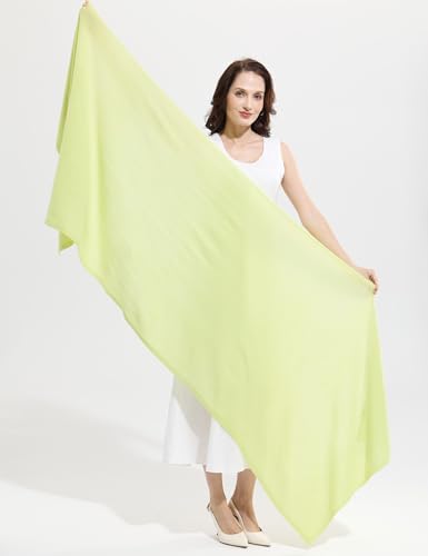 Soft Cashmere Blend Wrap Chic Scarf Stole for Women Wayfarer Travel Extra Large 87"x28" - color: Green Apple