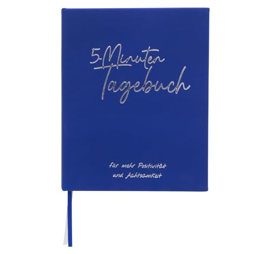 Idena 10857-5 Minute Diary in Blue, Gratitude Diary with 160 Pages, Mindfulness Diary Approx. 16 x 19.7 cm