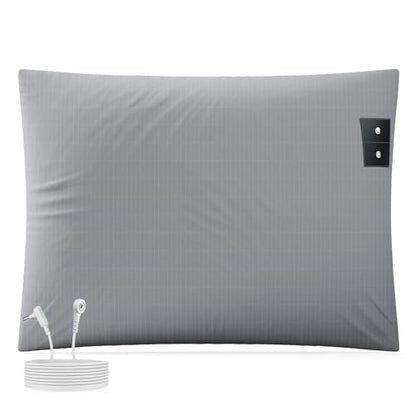 Grounding Pillowcase 20x30 Inch Gray, Conductive Grounding Pillowcase with 10% Silver Fiber, Soft, Skin-Friendly Fabric for Static Release