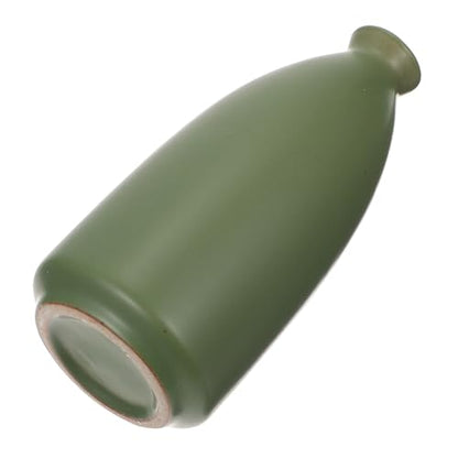 Toyvian Ceramic Zen Vase Green Dried Flower Vase Tabletop Artistic Home Décor for Desktop Arrangement and Meditation Space Decoration