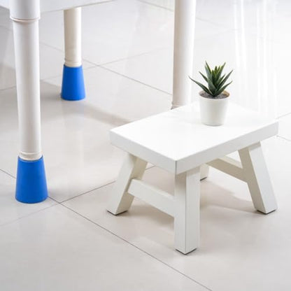 Small Stool Wooden Step Stool Footstool Solid Wood 8 inch for Kids Adults Plant Stand Fishing Stool (White) - color: White