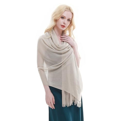 RIIQIICHY Scarf for Women Lightweight Solid Color Long Fashion Gauze Scarves Shawl Wrap - color: Khaki