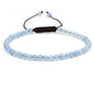 Keleny Natural Gemtones 4mm Round Beads Crystal Adjustable Braided Macrame Tassels Bracelets Unisex - color: Blue Aquamarine