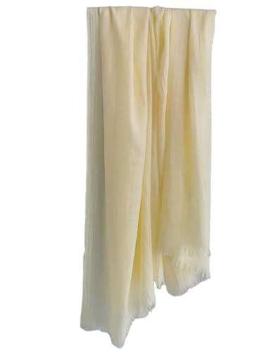 Harewom Lightweight Gauze Linen Feeling Shawl Wraps for Women Beach Summer Scarf for Evening Wedding Dresses - color: Shawl Wraps - Light Yellow