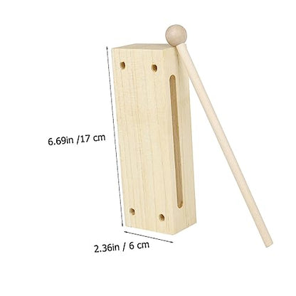 BESPORTBLE Orff Musical Wood Block Percussion Instrument with Mallet Double Tone Rhythm Block for Kids Educational Music Toy for Early Learning