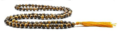 Amazing Gemstone Tiger Eye Mala - Withouot Knotted - color: Tiger Eye, style: Plain