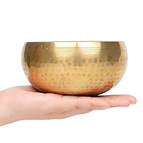 Singing Bowl Set - Hand-Hammered Brass Meditation Bowl with Wooden Striker, Cushion for Relaxation, Chakra Healing, Stress Relief, and Mindfulness(11cm(4.3in))